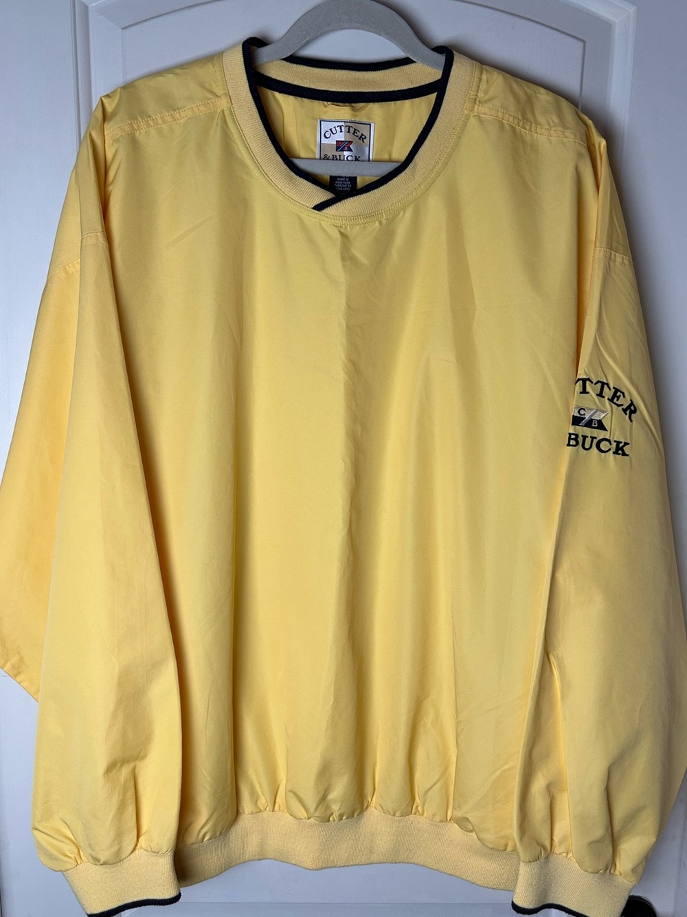 Cutter & Buck Men’s Yellow Pullover Windshirt Mesh Lined Golf